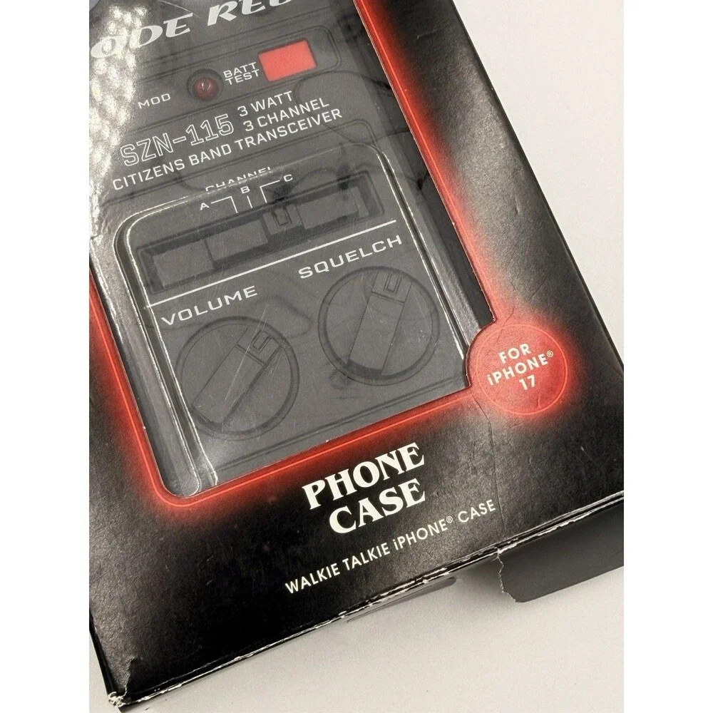 Netflix Stranger Things Code Red Walkie Talkie iPhone 17 Phone Case Black Red